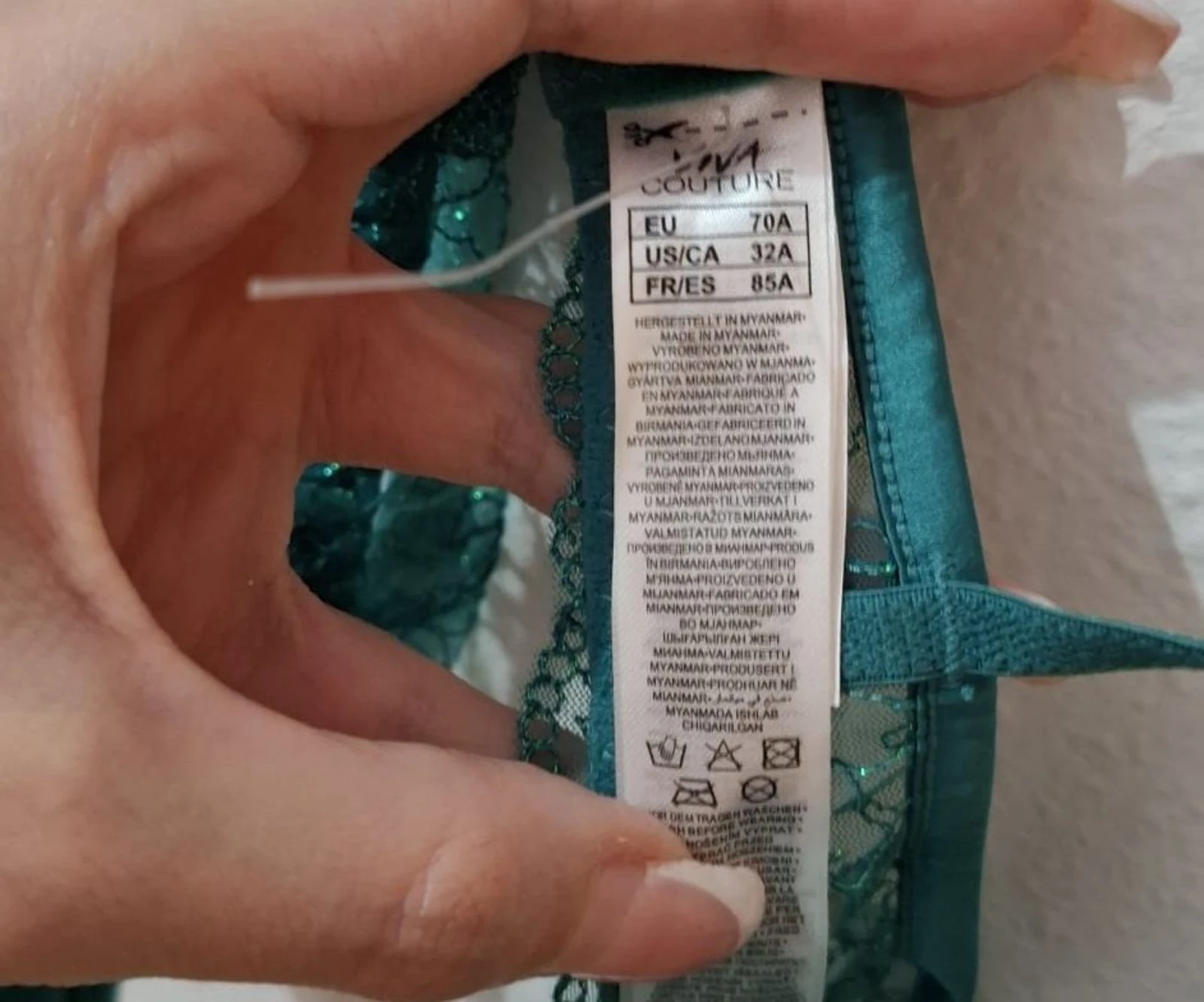 Sujetador verde encaje New Yorker 85A push up limite edition Y2K – photo 4